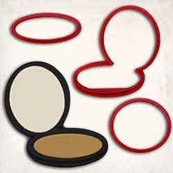 Makeup Compact Detailed Cookie Cutter Set 3 pcs