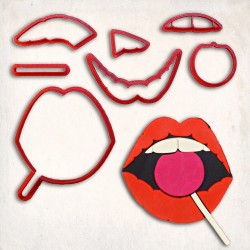 Pop Art Lips Detailed Cookie Cutter Set 7 pcs