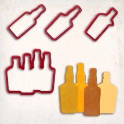 Whiskey Bar Detailed Cookie Cutter Set 4 pcs