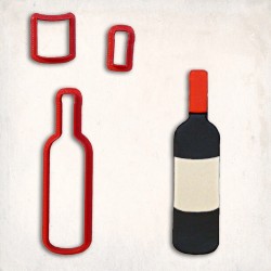 Wine Bottle Detailed Cookie Cutter Set 3 pcs