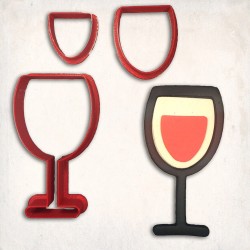 Wine Glass Detailed Cookie Cutter Set 3 pcs