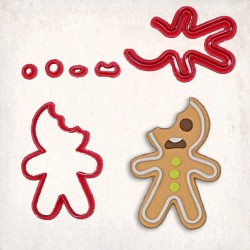 Gingerbread Bitten Detailed Cookie Cutter Set 6 pcs