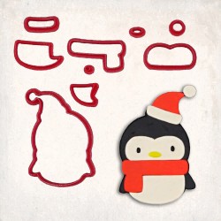Christmas Penguin Detailed Cookie Cutter Set 8 pcs