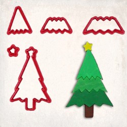 Christmas Tree Detailed Cookie Cutter Set 5 pcs