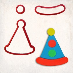 Clown Hat Detailed Cookie Cutter Set 3 pcs