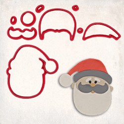 Santa Claus Detailed Cookie Cutter Set 7 pcs