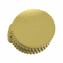 Gold Round Cake Coaster 10 cm - 10 pcs