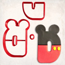 Mickey Mause Letter D Detailed Cookie Cutter Set 3 pcs