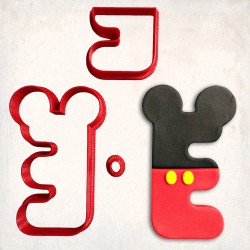 Mickey Mause Letter E Detailed Cookie Cutter Set 3 pcs