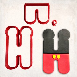 Mickey Mause Letter H Detailed Cookie Cutter Set 3 pcs