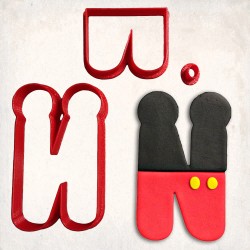 Mickey Mause Letter N Detailed Cookie Cutter Set 3 pcs