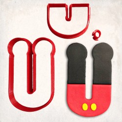 Mickey Mause Letter U Detailed Cookie Cutter Set 3 pcs