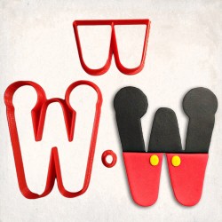 Mickey Mause Letter W Detailed Cookie Cutter Set 3 pcs