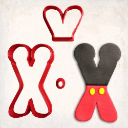 Mickey Mause Letter X Detailed Cookie Cutter Set 3 pcs