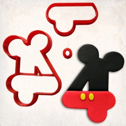 Mickey Mause Number 4 Detailed Cookie Cutter Set 3 pcs