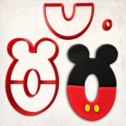 Mickey Mause Number 0 Detailed Cookie Cutter Set 3 pcs
