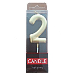 Cake Candle - Gold - Number 2