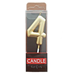 Cake Candle - Gold - Number 4