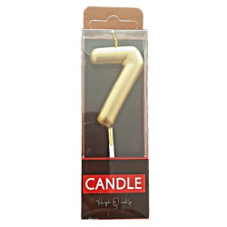 Cake Candle - Gold - Number 7