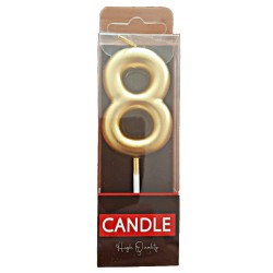 Cake Candle - Gold - Number 8