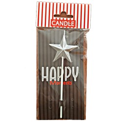 Cake Candle - Silver - Star