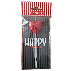Cake Candle - Red - Heart