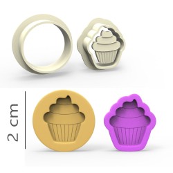 Cupcake - Cookie, Biscuit, Pendant Mold Set - 2 cm