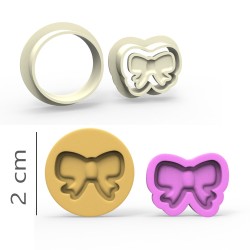 Bow - Cookie, Biscuit, Pendant Mold Set - 2 cm
