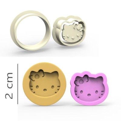 Hello Kitty - Cookie, Biscuit, Pendant Mold Set - 2 cm