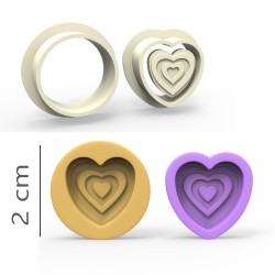 Intertwined Hearts - Cookie, Biscuit, Pendant Mold Set #RP23421