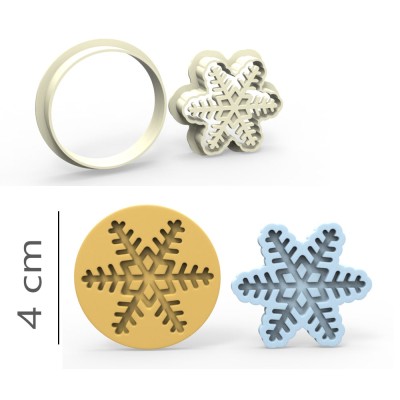 Snowflake - Cookie, Biscuit, Pendant Mold Set - 4 cm