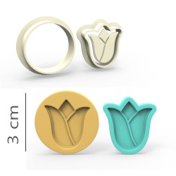 Tulip - Cookie, Biscuit, Pendant Mold Set #RP23476