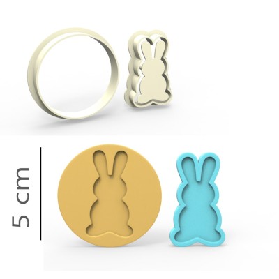 Rabbit - Cookie, Biscuit, Pendant Mold Set - 5 cm