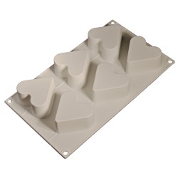 Multiple Big Heart 6-Cavity Silicone Mold #HG904