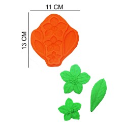 Flowers and Leaves Silicone Sugar Paste, Soap, Candle Mold #HG009