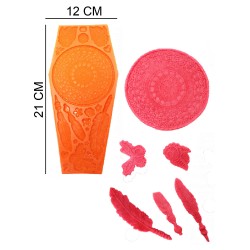 Butterfly Feather Badge Silicone Sugar Paste, Soap, Candle Mold #HG013