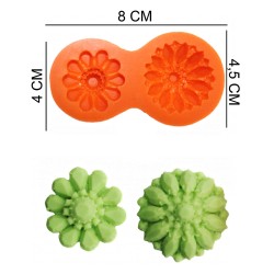 Flowers Badge Silicone Sugar Paste, Soap, Candle Mold #HG037