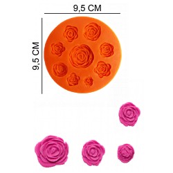 Roses Silicone Sugar Paste, Soap, Candle Mold #HG060