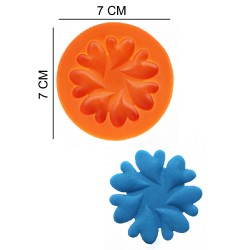 Heart Flower Silicone Sugar Paste, Soap, Candle Mold #HG061