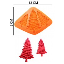 Christmas Pines Silicone Sugar Paste, Soap, Candle Mold #HG068