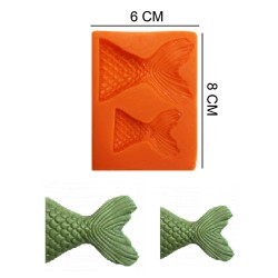 Fish Tail Silicone Sugar Paste, Soap, Candle Mold #HG089