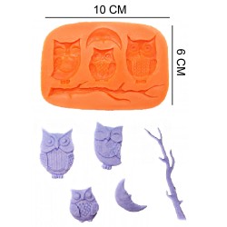Owls Silicone Sugar Paste, Soap, Candle Mold #HG101