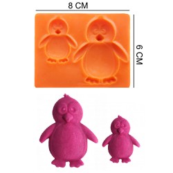 Penguins Silicone Sugar Paste, Soap, Candle Mold #HG117
