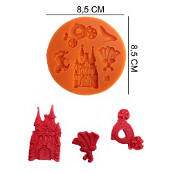 Princess Silicone Sugar Paste, Soap, Candle Mold #HG177