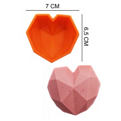 Heart Silicone Sugar Paste, Soap, Candle Mold #HG192