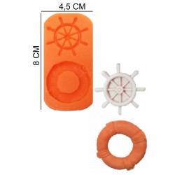 Rudder Life Buoy Silicone Sugar Paste, Soap, Candle Mold #HG199