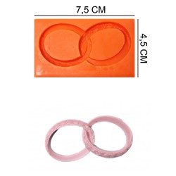 Wedding Ring Silicone Sugar Paste, Soap, Candle Mold #HG202