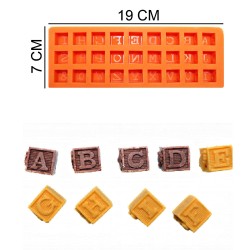 Letters Cube Silicone Sugar Paste, Soap, Candle Mold #HG252