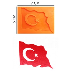 Turkish Flag Silicone Sugar Paste, Soap, Candle Mold #HG367