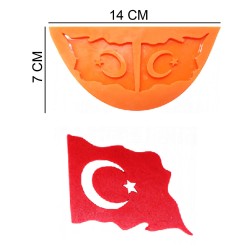 Turkish Flag Silicone Sugar Paste, Soap, Candle Mold #HG368